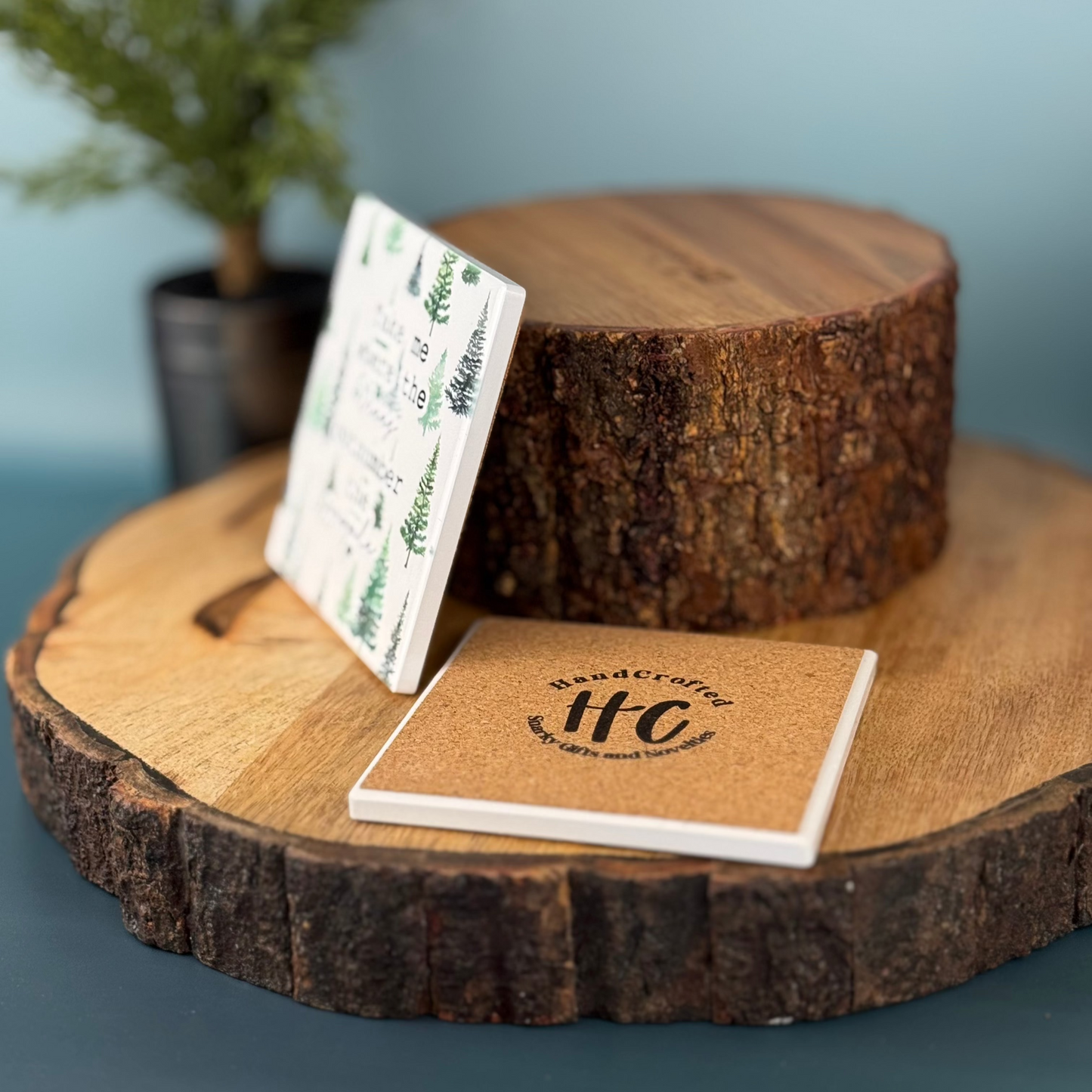 Trees Outnumber The People Ceramic Coaster