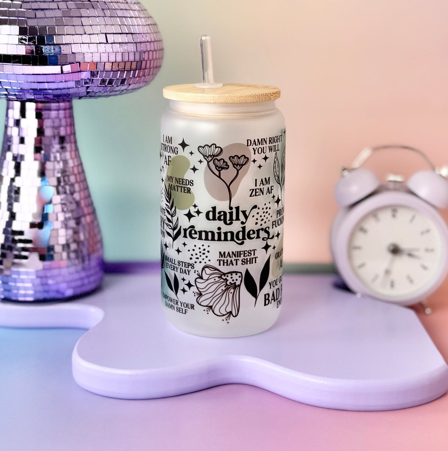 NSFW Daily Reminders Frosted Glass Can