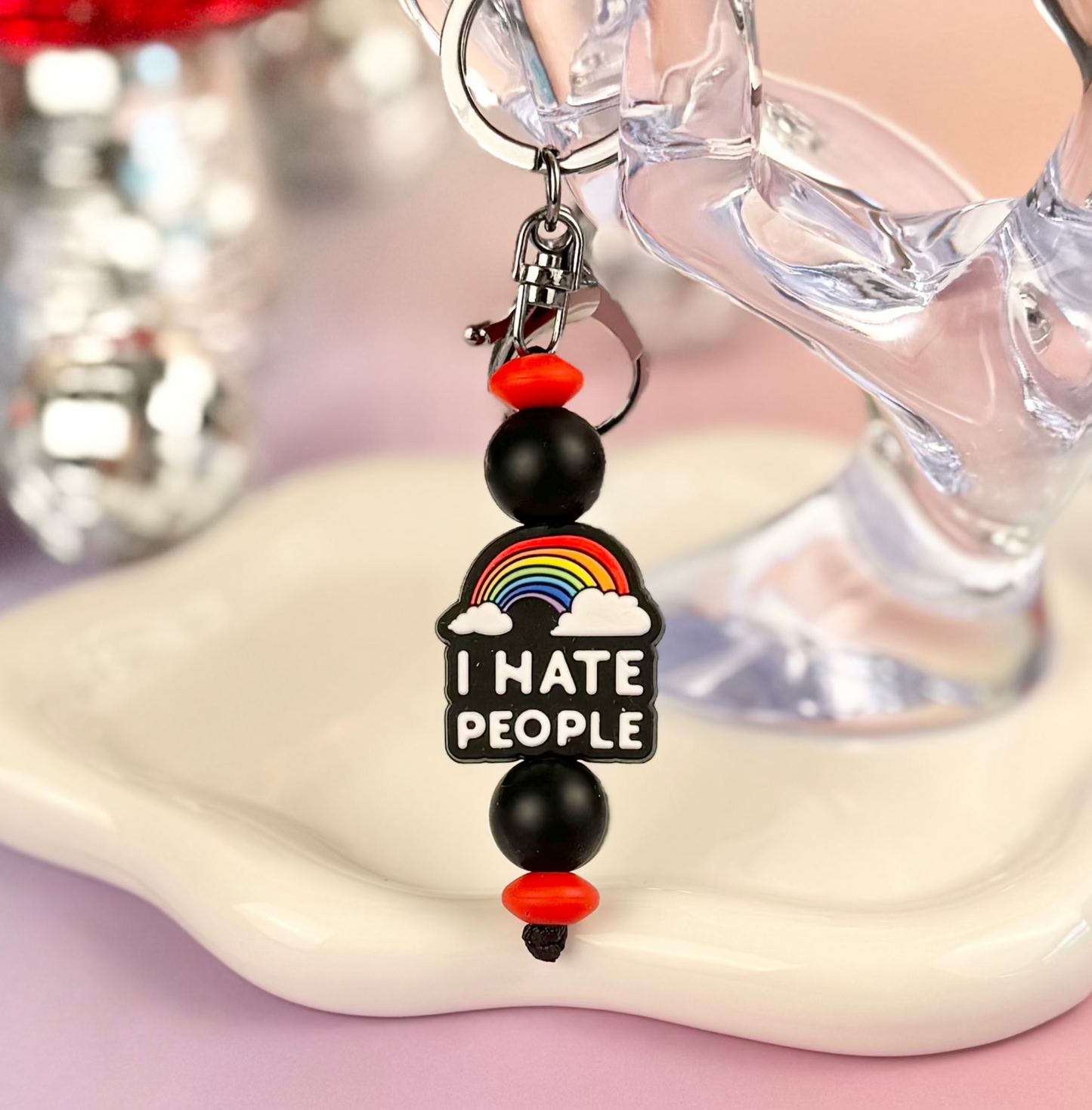 I Hate People Keychain