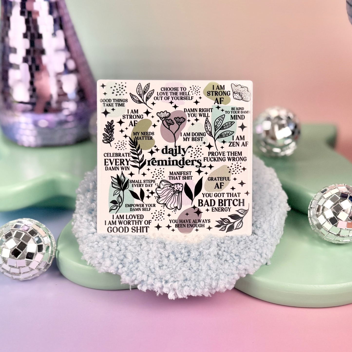 Daily Reminders Ceramic Coaster