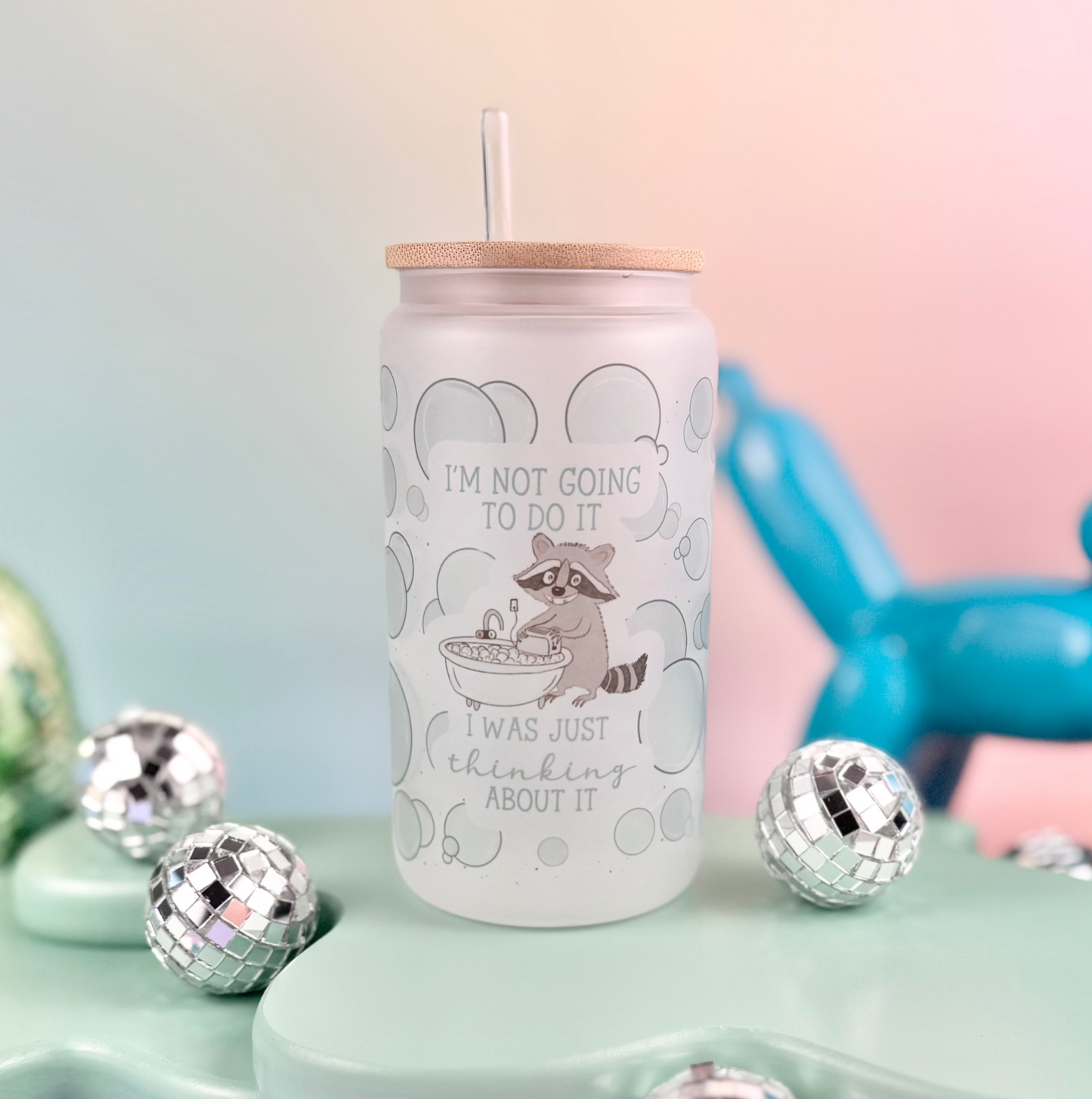 Not Going To Do It Raccoon Toaster Bath Frosted Glass Can