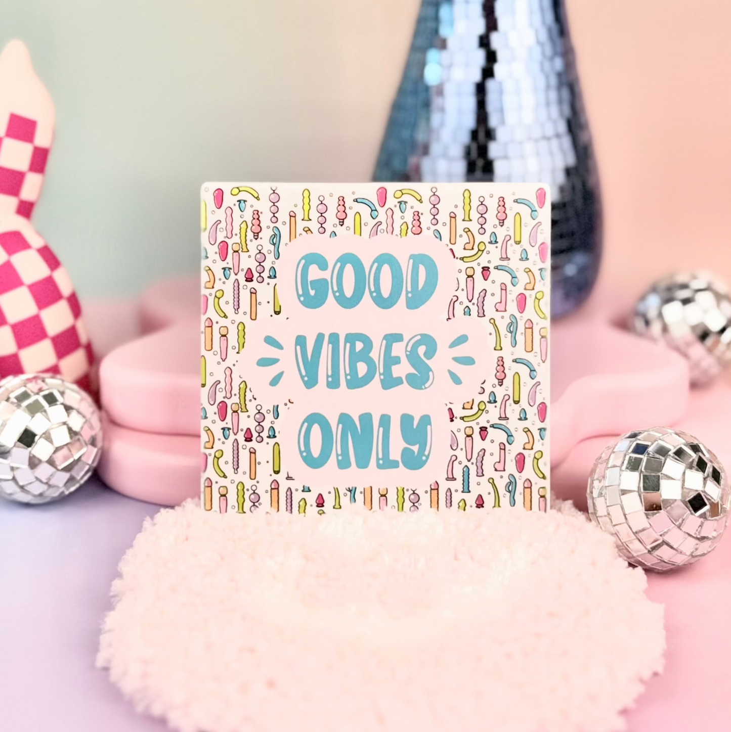 Good Vibes Only Ceramic Coaster