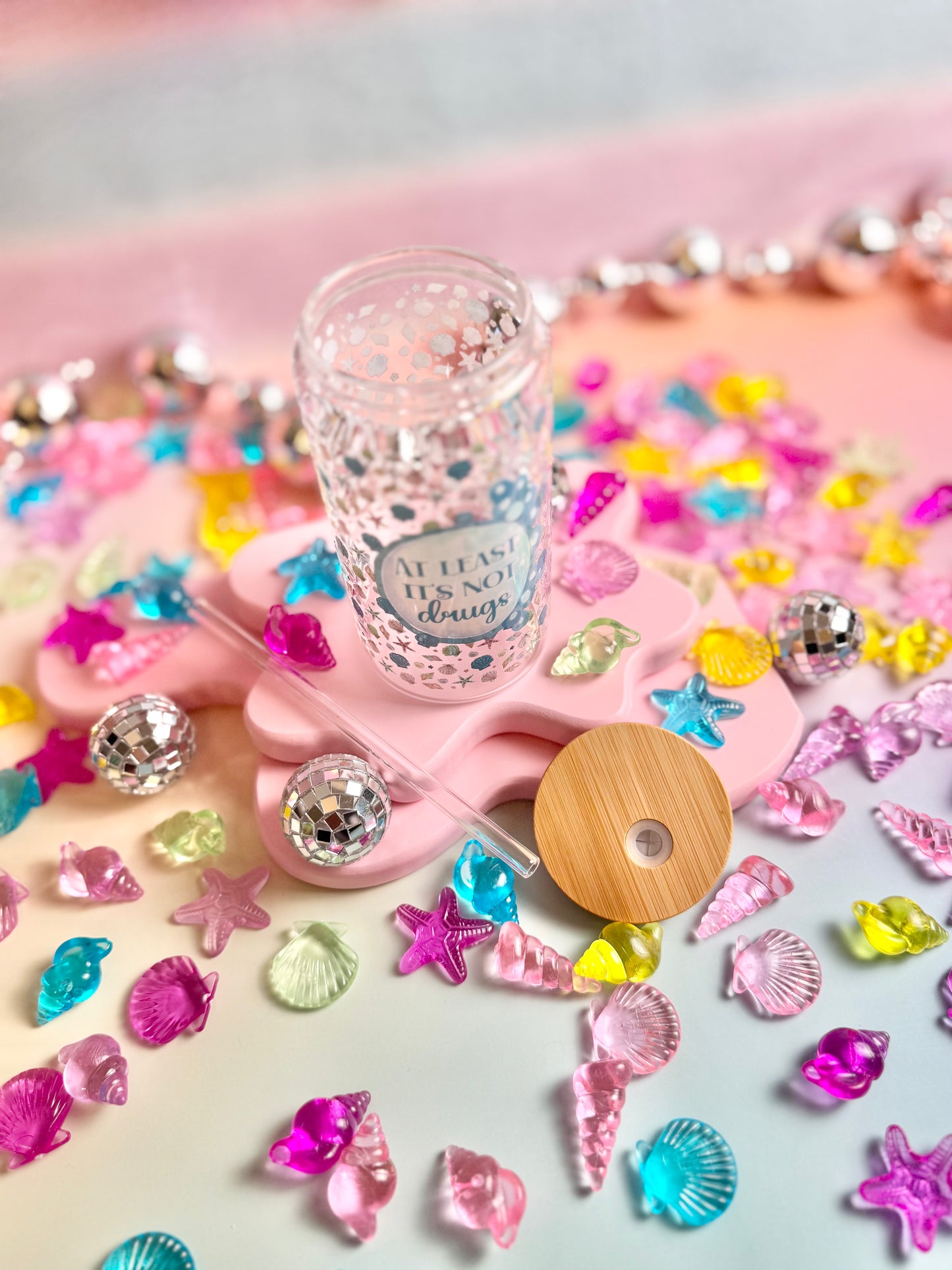 Seashells At Least It's Not Drugs Glass Can