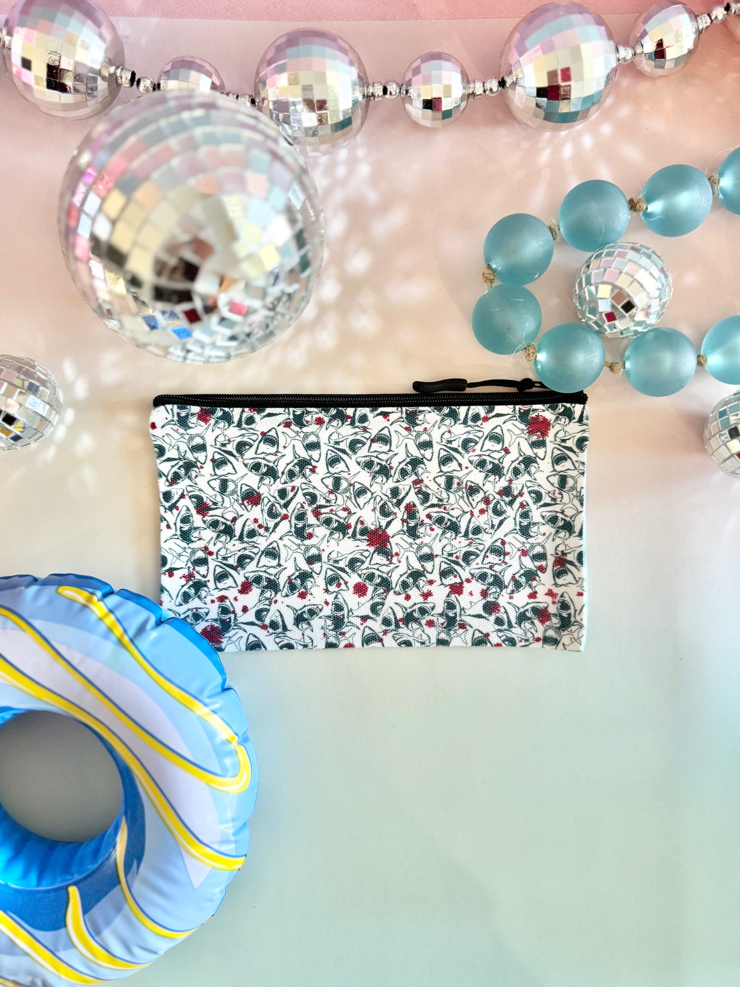 It's Fine Sharks Zipper Pouch