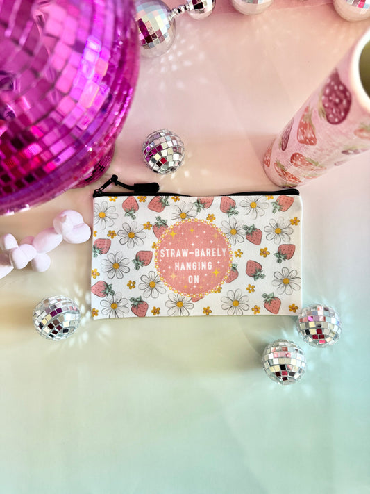 Straw-Barely Hanging On Zipper Pouch