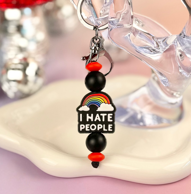 I Hate People Keychain