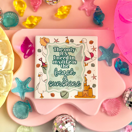 Beach and Sunshine Ceramic Coaster