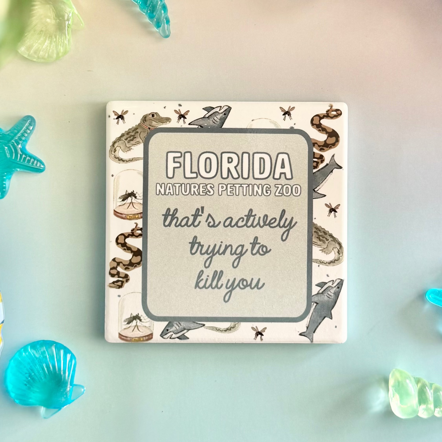 Florida Petting Zoo Ceramic Coaster