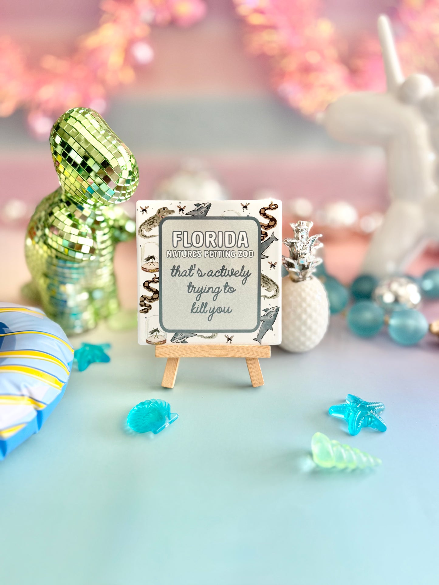 Florida Petting Zoo Ceramic Coaster