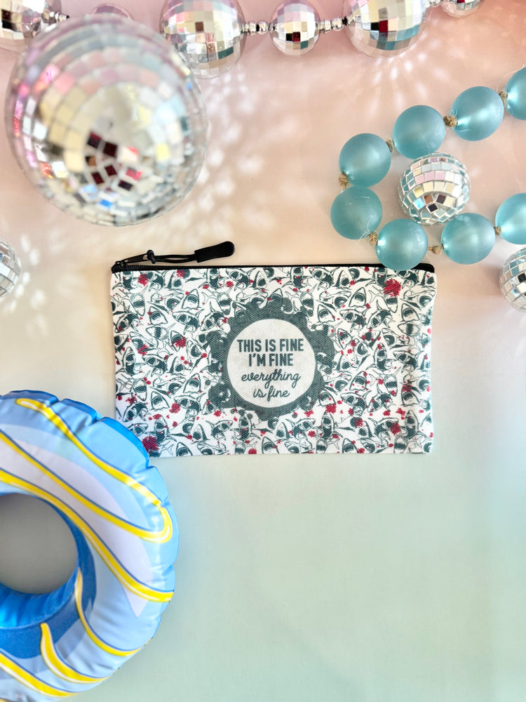 It's Fine Sharks Zipper Pouch