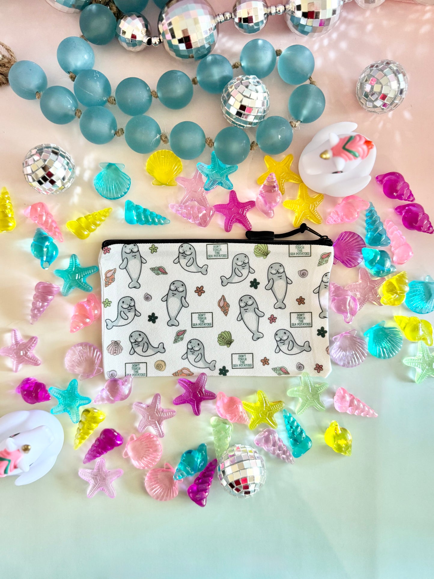 Manatee No Touchy Zipper Pouch